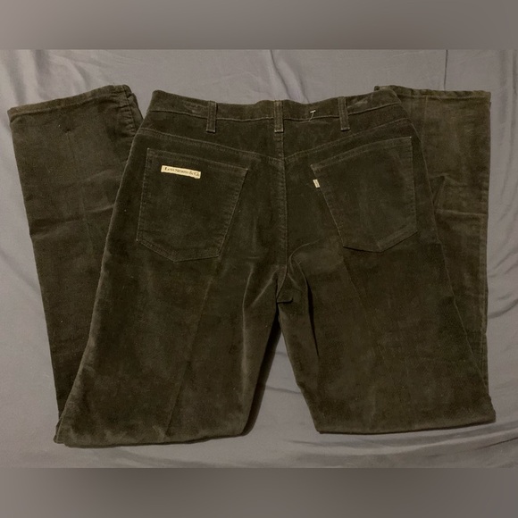 Vintage 70’s Levi Strauss Cotton Corduroy Black Pants Size 36X32 Mens Retro - Picture 2 of 8